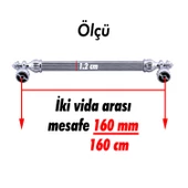 Şah Kulp Mobilya Mutfak Dolabı Çekmece Dolap Kulpları Kapak Kulpu Kulbu Krom Renk 160 mm Metal - 3