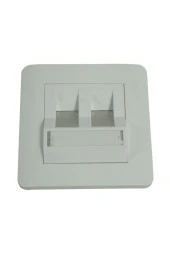 Faceplate 2 Port 86x86 Fildişi Renkli Açılı Data Prizi 2'li Priz 2 Yıl Garantili 25 Adet thumbnail 1