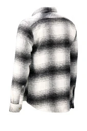 Erkek Ragular Fit Tek Cep Düğmeli Oduncu Siyah Beyaz Gömlek - 2