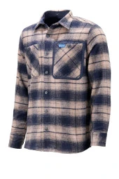 Erkek Regular Fit Garnili Çift Cep Çıtçıtlı Oduncu Kahve Gömlek - 1