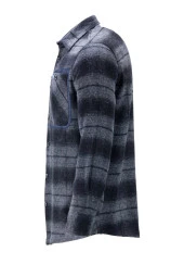Erkek Regular Fit Garnili Çift Cep Çıtçıtlı Oduncu Antrasit Gömlek - 3