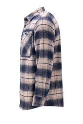 Erkek Regular Fit Garnili Çift Cep Çıtçıtlı Oduncu Kahve Gömlek - 3