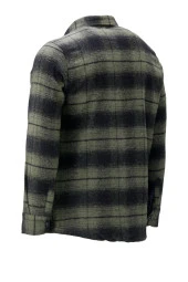 Erkek Regular Fit Garnili Çift Cep Çıtçıtlı Oduncu Yeşil Gömlek - 2