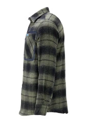 Erkek Regular Fit Garnili Çift Cep Çıtçıtlı Oduncu Yeşil Gömlek - 3