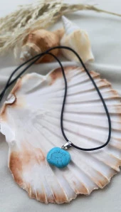 Kolye Gerdanlık Doğal Taş Turkuaz Firuze Çakra Yoga Reiki Kadın - 2