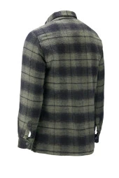 Erkek Regular Fit Peluşlu Çift Cep Kapaklı Çıtçıtlı Oduncu Yeşil Gömlek - 4