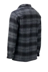 Erkek Regular Fit Peluşlu Çift Cep Kapaklı Çıtçıtlı Oduncu Antrasit Gömlek - 2