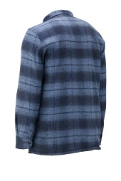 Erkek Regular Fit Peluşlu Çift Cep Kapaklı Çıtçıtlı Oduncu Lacivert Gömlek - 2