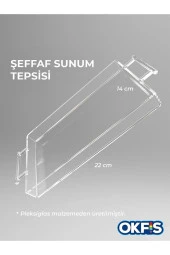 Şeffaf Kulplu Pleksi Sunum Tepsisi 14x22 Cm Servis Tepsisi 1 Adet - 4