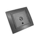 Ovivo Uydu Prizi F Konnektörlü+Çerçeveli  Füme 12 Adet thumbnail 4