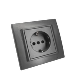 Ovivo Topraklı  Priz +Çerçeve Füme 6 Adet thumbnail 4