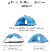 YekOutdoor 4 Kişilik Çift Katmanlı Otomatik Çadır 220x250x160 - 4