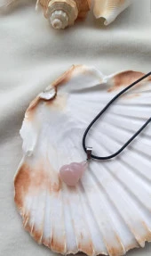 Kolye Gerdanlık Çakra Yoga Reiki Doğal Pembe Kuvars Taş Kadın - 3