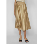 VILA Pileli Midi Etek - Altın - 2
