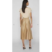 VILA Pileli Midi Etek - Altın - 3