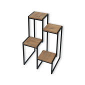 METAL SAKSILIK 4 AHŞAP RAFLI DEKORATİF SAKSI STANDI GARDEN - 7