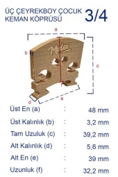 Midex K34 Keman Köprüsü 3/4 Kemanlar İçin - 4