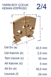 Midex K24 Keman Köprüsü 1/2 Kemanlar İçin - 4