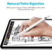 Bravesons Apple Ipad 10,9 10.nesil Uyumlu Avuç Içi Reddi Aktif Dokunmatik Özel Çizim Yazı Kalemi Stylus Pen - 4