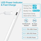 Bravesons Apple Ipad 10,9 10.nesil Uyumlu Avuç Içi Reddi Aktif Dokunmatik Özel Çizim Yazı Kalemi Stylus Pen - 5