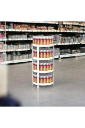 4 Raflı Oval Standlı Beyaz Sprey ve Aerosol Teşhiri - 2