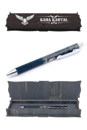 Beşiktaş Orijinal Dokuma Atkı + Tükenmez Kalem Set Hediyelik Ahşap Kutulu thumbnail 3