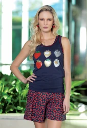 2490 BERRAK ÇİLEKLİ BAYAN ŞORTLU TAKIM thumbnail 2