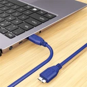 Ancheyn USB 3.0 Taşınabilir HDD Harddisk Kablosu Veri Ara Bağlantı Kablosu 1.5 Metre 4623 - 8