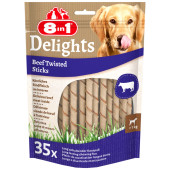 8in1 DelightsBeef Twisted Sticks Biftekli Burgu Çubuğu 35li Köpek Diş Kaşıma Kemiği - 1