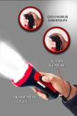 Şarjlı 10w Projektör Led El Fener 2 Mod Aydınlatmalı Uzun Menzil Güvenlik Bekçi Polis Feneri Işıldak thumbnail 4