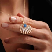 Altın Gözlü Kolye Mineli - 1