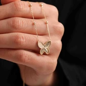 Altın Kelebek Kolye Dorikalı thumbnail 1