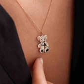 Sevimli Altın Panda Kolye thumbnail 3