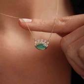 Altın Göz Kolye Green Opal thumbnail 1