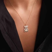 Sevimli Altın Panda Kolye thumbnail 2