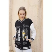 Lucky Life Oversize Kolej Ceket - Siyah - 2