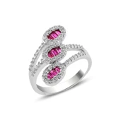 Gümüş Zirkon Taşlı Yüzük - 1