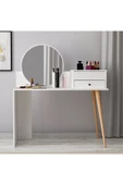 İNARCH DİZAYN M001 Nade Aynalı Makyaj Masası Beyaz thumbnail 2