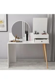 İNARCH DİZAYN M001 Nade Aynalı Makyaj Masası Beyaz thumbnail 5