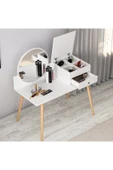 İNARCH DİZAYN Angel Aynalı Fonksiyonel Makyaj Masası – Çekmeceli ve Gizli Takı Bölmeli, Beyaz thumbnail 1
