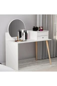 İNARCH DİZAYN M001 Nade Aynalı Makyaj Masası Beyaz thumbnail 4