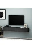İNARCH DİZAYN Terra Duvara Monte Tv Sehpası Ahşap Siyah - 3