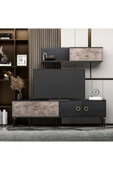 İNARCH DİZAYN Zümrüt T0019 Tv Ünitesi Gordion Mermer/Siyah Takım thumbnail 1