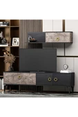 İNARCH DİZAYN Zümrüt T0019 Tv Ünitesi Gordion Mermer/Siyah Takım thumbnail 2