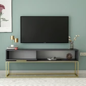 İNARCH DİZAYN Mira Tv Sehpası Antrasit/Gold thumbnail 3