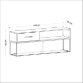 İNARCH DİZAYN Mira Tv Sehpası Antrasit/Gold thumbnail 5