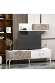 İNARCH DİZAYN Zümrüt T0019 Tv Ünitesi Gordion Mermer/Beyaz Takım thumbnail 3