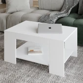 İNARCH DİZAYN Lina Orta Sehpa – Modern Minimal Tasarım Beyaz - 1