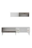 İNARCH DİZAYN Zümrüt T0019 Tv Ünitesi Gordion Mermer/Beyaz Takım thumbnail 5