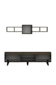 İNARCH DİZAYN Rosa Tv Ünitesi Alt Ve Üst Modül Takım Siyah Mermer Desen - 6